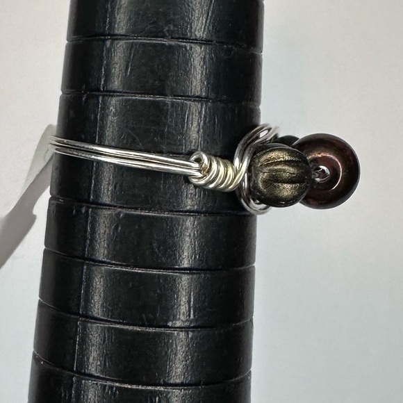 Ring handmade silver color wire wrap handmade beads - Picture 4 of 5